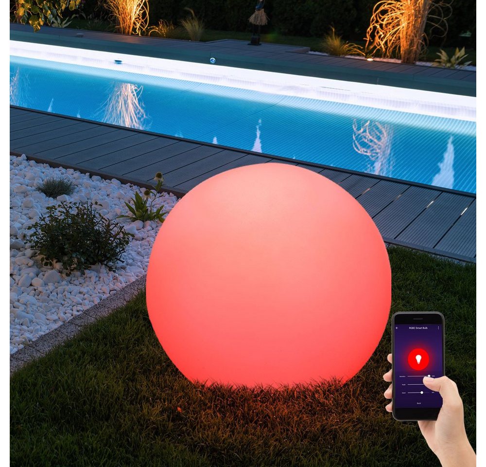 Globo LED Wandstrahler, Leuchtmittel inklusive, Kaltweiß, Warmweiß, Neutralweiß, Tageslichtweiß, Farbwechsel, Smart RGB LED Kugelleuchte Erdspieß Steckleuchte Gartendeko von Globo