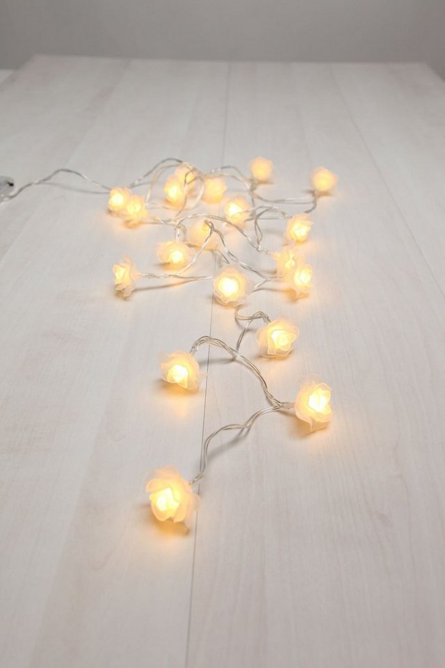 GLOBO LIGHTING Lichterkette Lichterkette Blumen Rosen Indoor LED Schalter Wohnzimmer Deko 29952-20 von GLOBO LIGHTING