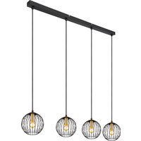 Lighting - EUSEBIUS - Hängeleuchte Metall schwarz, 4x E14 von Globo