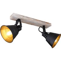 Globo Lighting - GÜNTHER - Strahler Holz weiß, 2x E27 von Globo