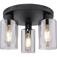 Lighting - HADERA - Deckenleuchte Metall schwarz matt, 3x E27 von Globo
