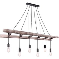 Globo Lighting - IRMGARD - Hängeleuchte Holz naturfarben, 6x E27 von Globo