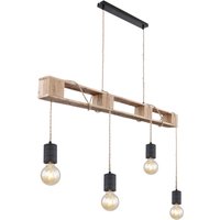 Lighting - JOELLE - Hängeleuchte Metall schwarz matt, 4x E27 von Globo
