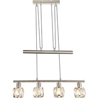 Lighting - KRIS - Hängeleuchte Metall Nickel matt, 4x E14 von Globo