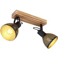 Lighting - LENNA - Strahler Holz dunkelbraun, 2x E27 von Globo