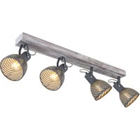 Lighting - MORI - Strahler Holz antik weiß getüncht, 4x E27 von Globo