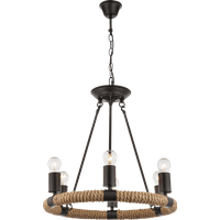 Lighting - ULLEU - Hängeleuchte Metall schwarz, 6x E27 von Globo