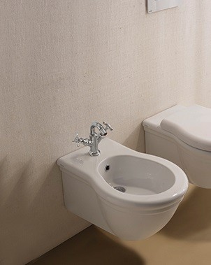 Globo Paestum Wand-Bidet T:57, B:38, H:28cm, PAS10BI, weiss glänzend PAS10BI von Globo