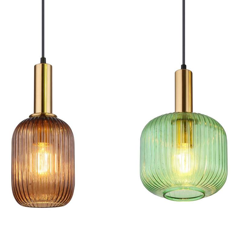 Pendellampe Normy, Länge 115 cm, bunt, Glas, 4-flg. Pendellampe Normy, Länge 115 cm, bunt, Glas, 4-flg. von Globo