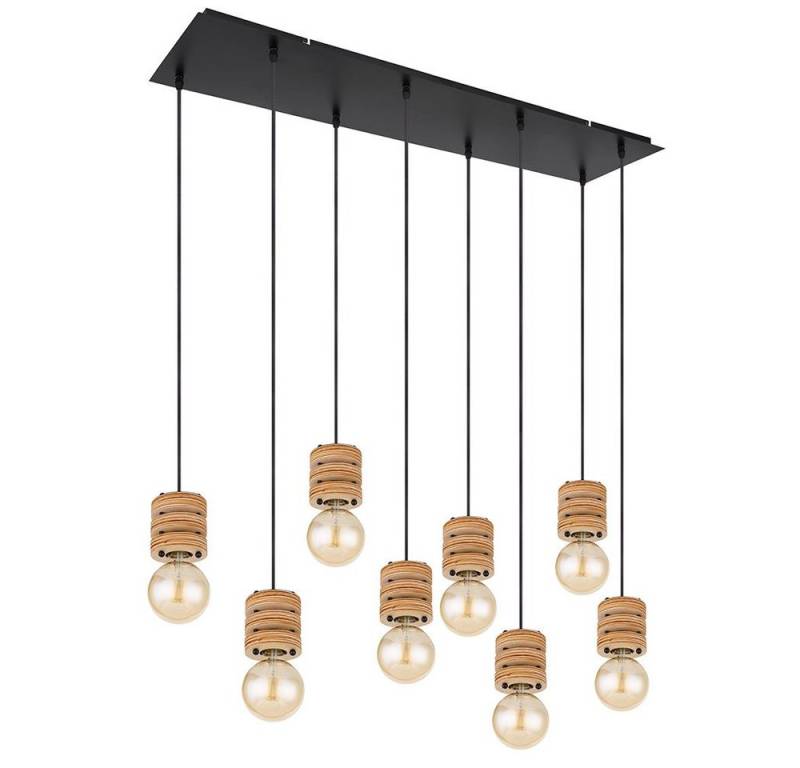 GLOBO LIGHTING Hängeleuchte, Leuchtmittel nicht inklusive, Esszimmerleuchte Pendelleuchte Hängelampe 8 Flammig E27 Holz schwarz von GLOBO LIGHTING