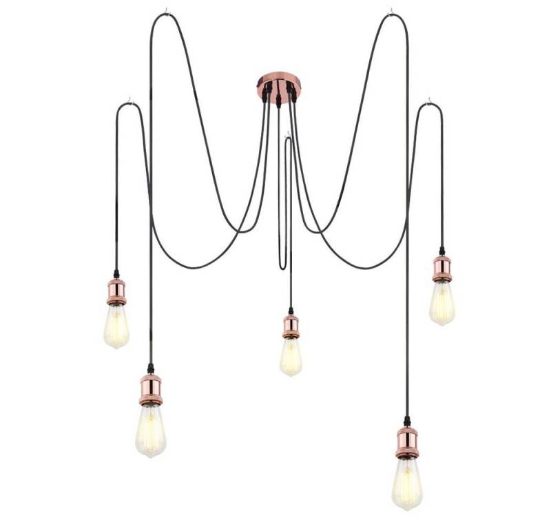GLOBO LIGHTING Pendelleuchte, Leuchtmittel nicht inklusive, Hängelampe Pendellampe Esszimmerleuchte kupfer 5 flammig H 200 cm von GLOBO LIGHTING