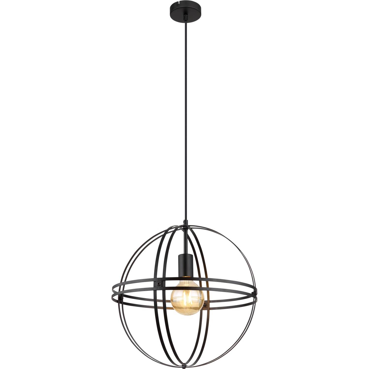 Globo Pendelleuchte 1-flammig Schwarz matt 400 x 1200 mm Globo Pendelleuchte 1-flammig Schwarz matt 400 x 1200 mm von Globo