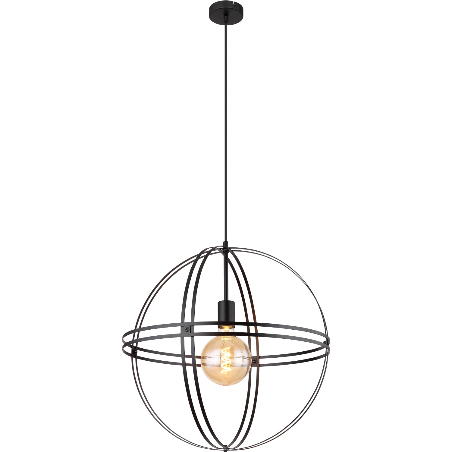 Globo Pendelleuchte 1-flammig Schwarz matt 500 x 1200 mm von Globo