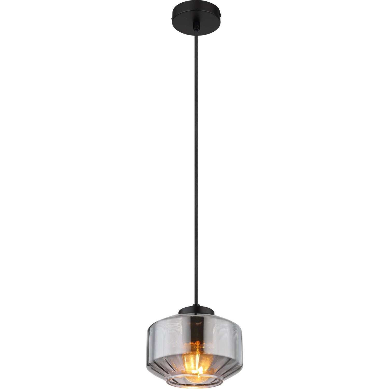 Globo Pendelleuchte 1-flammig Schwarz matt-Rauchfarben 180 x 1200 mm Globo Pendelleuchte 1-flammig Schwarz matt-Rauchfarben 180 x 1200 mm von Globo