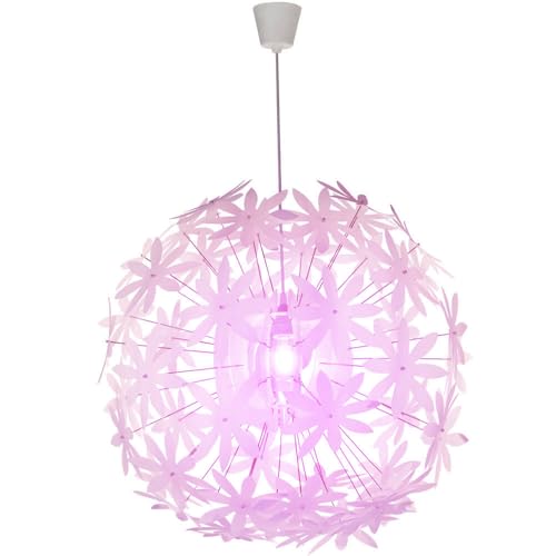 GLOBO Pendelleuchte Blumenmuster Deckenlampe hängend weiß rund Deckenlampe Blume LED, Fernbedienung RGB Farbwechsel dimmbar, 1x 9W 1x806lm 3000K, D 60 cm, Schlafzimmer von GLOBO