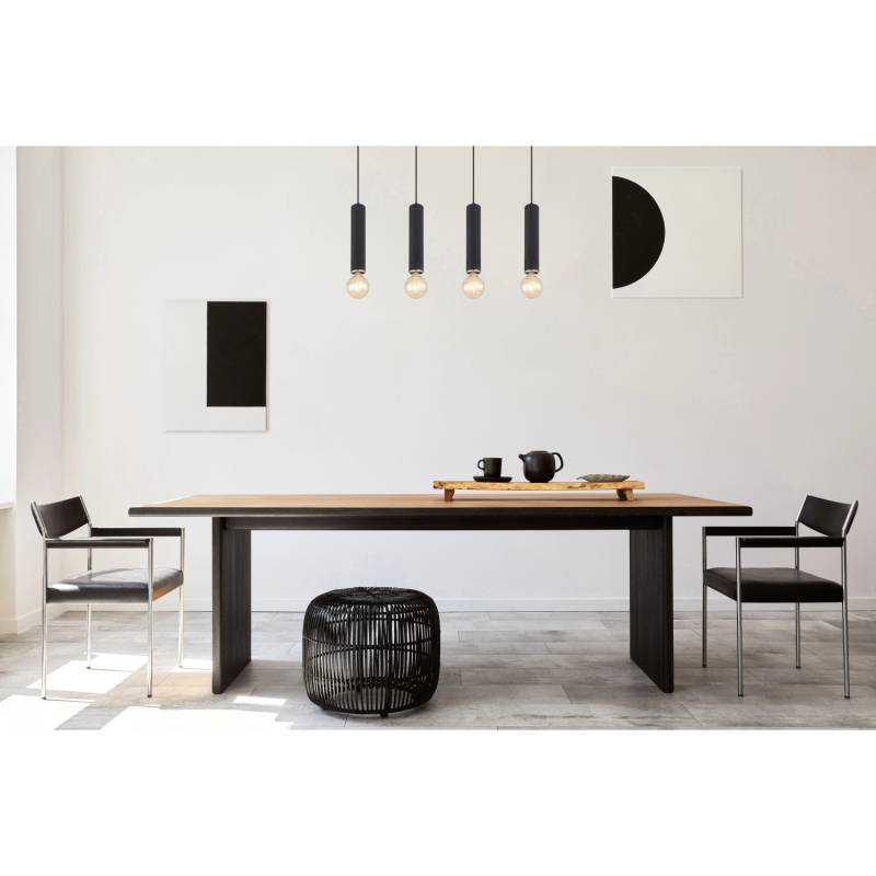 Globo Pendelleuchte Marion 4-flammig Schwarz matt 930 x 100 x 1200 mm von Globo