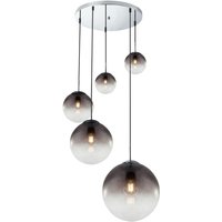 Pendelleuchte varus 5-flammig mit Glaskugeln aus Rauchglas, ø 65cm von Globo