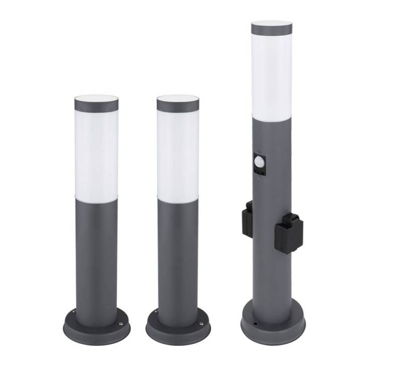 GLOBO LIGHTING Sockelleuchten, Leuchtmittel nicht inklusive, Sockellampe Außenleuchte Stehlampe Sensor Steckdose Edelstahl 3er Set GLOBO LIGHTING Sockelleuchten, Leuchtmittel nicht inklusive, Sockellampe Außenleuchte Stehlampe Sensor Steckdose Edelstahl 3er Set von GLOBO LIGHTING