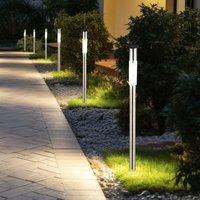 Solar Außenleuchte Erdspieß Steckleuchte Solarlampe Edelstahl Wegeleuchte Stecklampe, 0,07 Watt led Leuchtmittel, h 70 cm, 6er Set Solar Außenleuchte Erdspieß Steckleuchte Solarlampe Edelstahl Wegeleuchte Stecklampe, 0,07 Watt led Leuchtmittel, h 70 cm, 6er Set von Globo