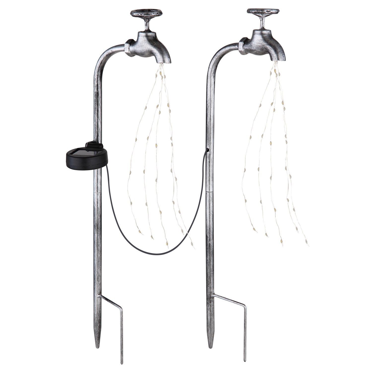 Globo Solarleuchte Metall 2er Set Silber Globo Solarleuchte Metall 2er Set Silber von Globo