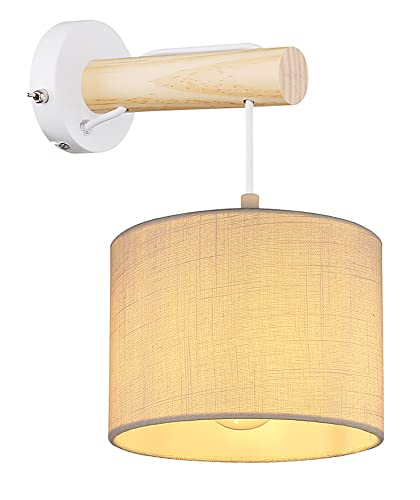 Globo Spot Lampe Leuchte Holz-Natur Textil Beleuchtung Wohn Schlaf Zimmer Diele, Bunt, Norme von Globo