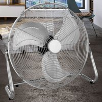 Standventilator Standlüfter Ventilator Kühler 3 einstellbare Leistungsstufen Chrom, Aluminium, Kabel 250 cm, LxBxH 59,8x26,3x57 von Globo