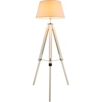 Steh Leuchte Ess Zimmer Holz Beistell Decken Fluter Stoff Lampe höhenverstellbar Globo 58292 von Globo