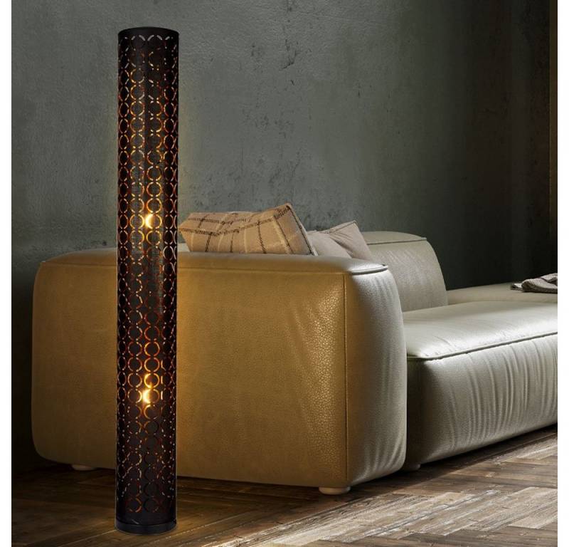 Globo Stehlampe, Leuchtmittel nicht inklusive, Design Steh Lampe Wohn Zimmer Decken Fluter Ring Stanzungen Stand von Globo