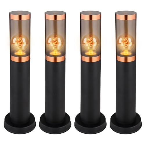 GLOBO Stehlampe Sockelleuchte Balkon Standleuchte Außenbeleuchtung rauch Kupfer Außen Stehlampe, Edelstahl Kunststoff, 1x E27, DxH 7,6x45 cm, 4er Set GLOBO Stehlampe Sockelleuchte Balkon Standleuchte Außenbeleuchtung rauch Kupfer Außen Stehlampe, Edelstahl Kunststoff, 1x E27, DxH 7,6x45 cm, 4er Set von GLOBO