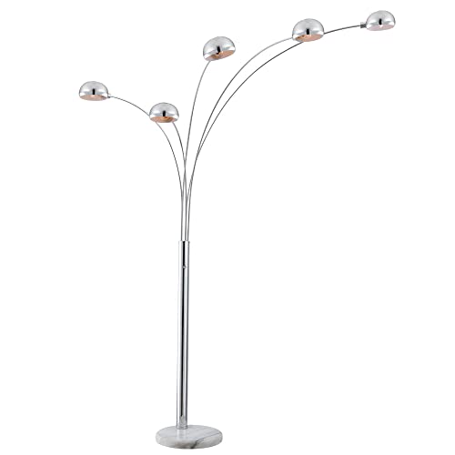 Globo Stehlampe Stehleuchte Standlampe Chrom Wohnzimmer Modern mit Marmorsockel silber, Metall, 5x E14, LxBxH 130x120x200 cm Globo Stehlampe Stehleuchte Standlampe Chrom Wohnzimmer Modern mit Marmorsockel silber, Metall, 5x E14, LxBxH 130x120x200 cm von Globo