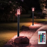 Globo - Stehlampe dimmbar mit Fernbedienung Terrassenlampe Außenleuchte Industriell led Wegelampe schwarz Edelstahl Sockelleuchte, rgb Farbwechsel, Globo - Stehlampe dimmbar mit Fernbedienung Terrassenlampe Außenleuchte Industriell led Wegelampe schwarz Edelstahl Sockelleuchte, rgb Farbwechsel, von Globo