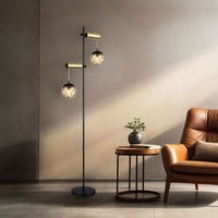 Stehleuchte Wohnzimmerlampe Schlafzimmerleuchte Stehlampe Beistellleuchte, Metall Kunststoff schwarz rauchfarben, Höhenverstellbar, 2 Flammig E27, h Stehleuchte Wohnzimmerlampe Schlafzimmerleuchte Stehlampe Beistellleuchte, Metall Kunststoff schwarz rauchfarben, Höhenverstellbar, 2 Flammig E27, h von Globo