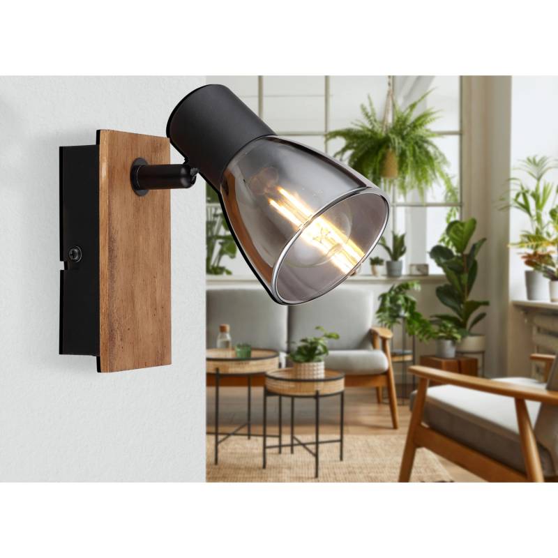Globo Strahler Claude 1-flammig Dunkelbraun-Rauchfarben 70 x 140 mm von Globo