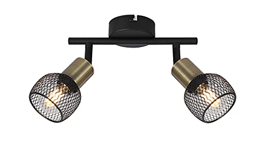 Globo 54028-2 Spotleuchte aus Metall, Lampenschirm aus Metallgeflecht, schwarz matt Globo 54028-2 Spotleuchte aus Metall, Lampenschirm aus Metallgeflecht, schwarz matt von GLOBO