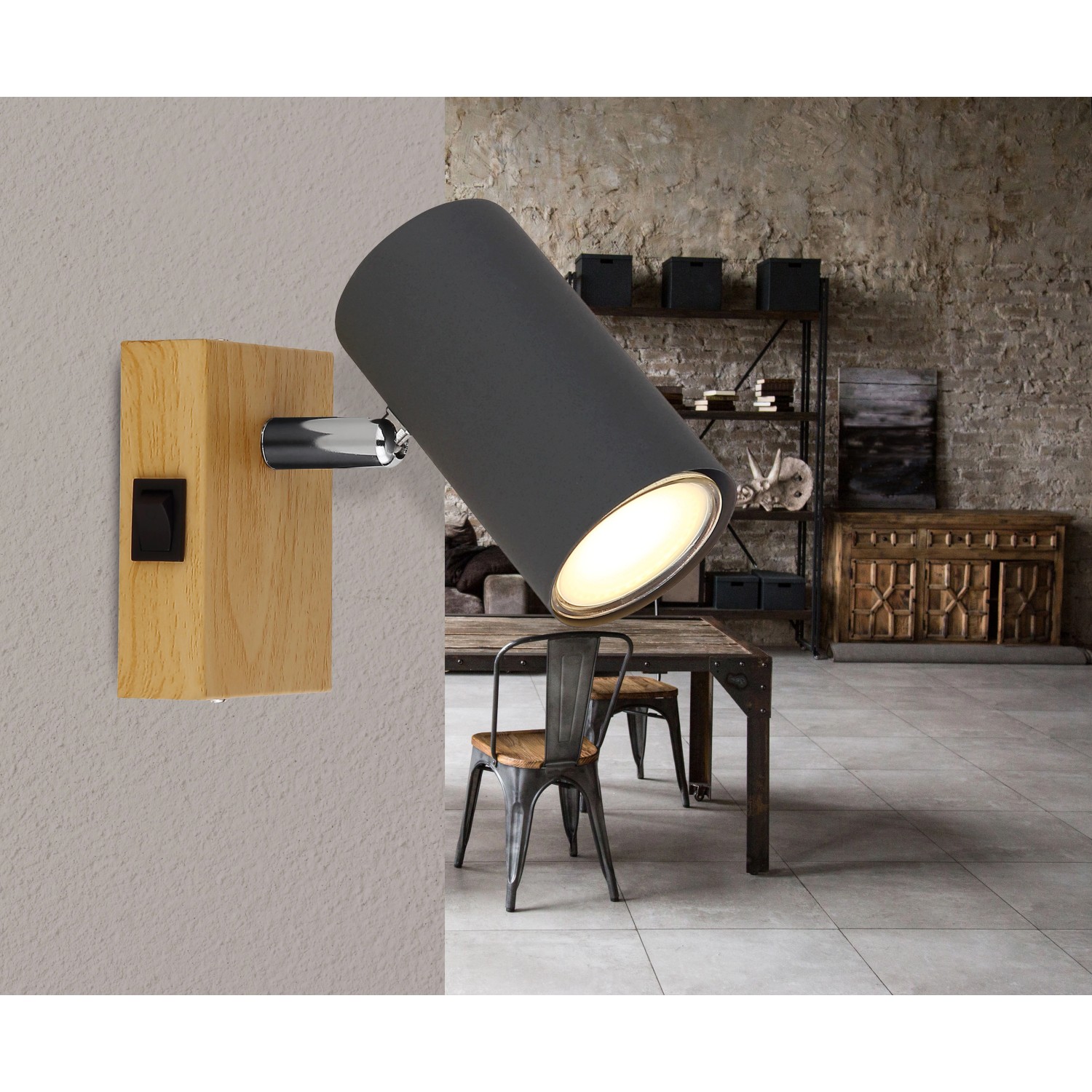 Globo Strahler Robby 1-flammig Graphit 70 x 100 mm Globo Strahler Robby 1-flammig Graphit 70 x 100 mm von Globo