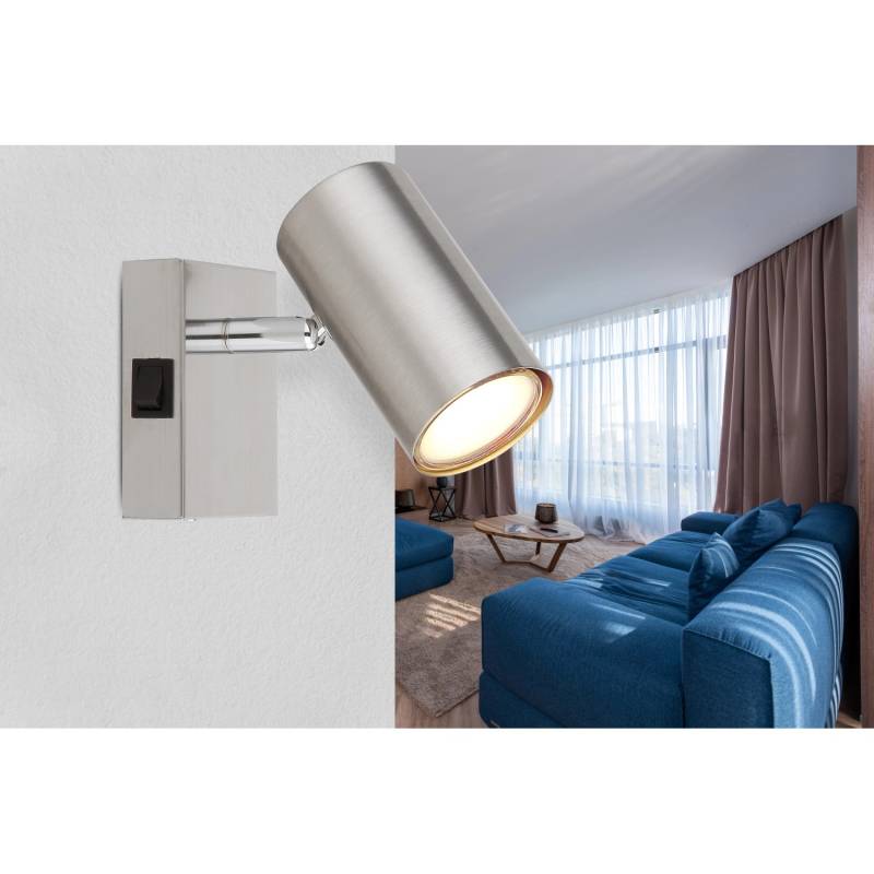 Globo Strahler Robby 1-flammig Nickel matt 70 x 100 mm von Globo