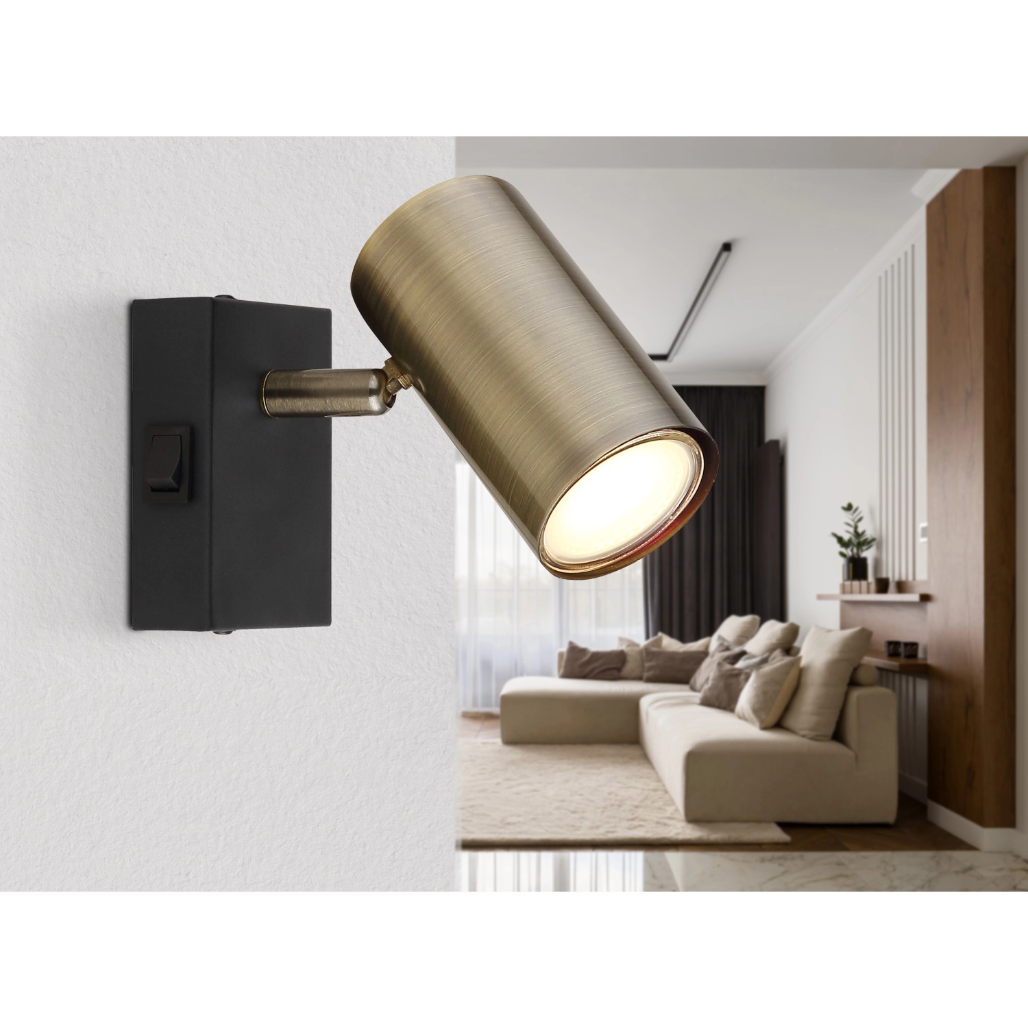 Globo Strahler Robby 1-flammig Schwarz matt 70 x 100 mm Globo Strahler Robby 1-flammig Schwarz matt 70 x 100 mm von Globo