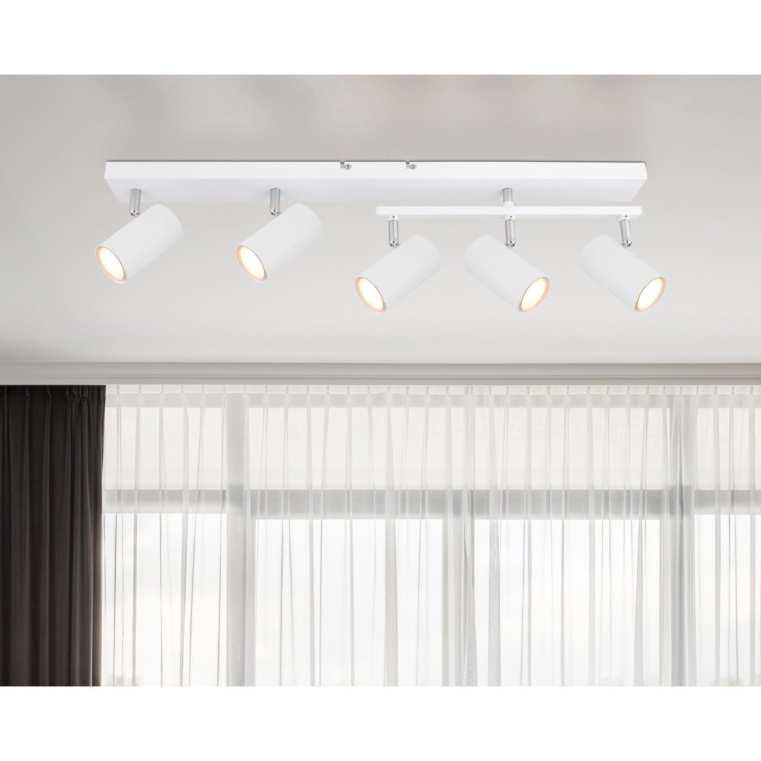 Globo Strahler Robby 5-flammig Weiß 700 x 350 x 170 mm Globo Strahler Robby 5-flammig Weiß 700 x 350 x 170 mm von Globo