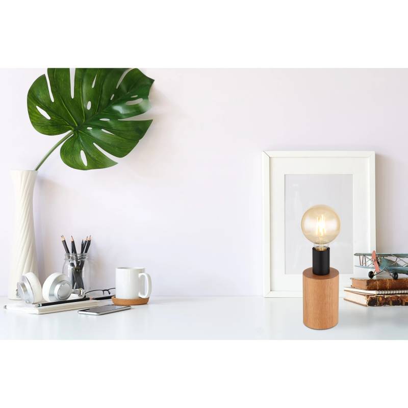 Globo Tischlampe Kira 1-flammig Dunkelbraun 90 x 195 mm von Globo
