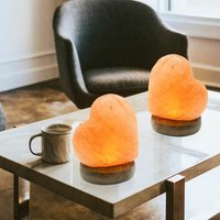 Tischleuchte Tischlampe Dekolampe Beistellleuchte Salzlampe Kristalllampe Nachttischleuchte, usb Kabel, Holz braun Salzkristall, 1x led 5W warmweiß, von Globo