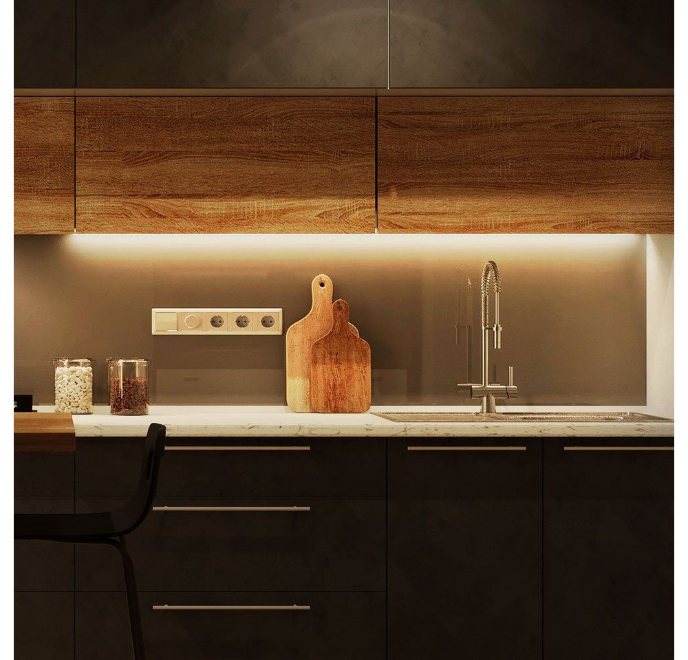 Globo Unterschrankleuchte, Leuchtmittel inklusive, Warmweiß, Unterbaulampe LED Unterbauleuchte Deckenlampe Küche schwarz- von Globo