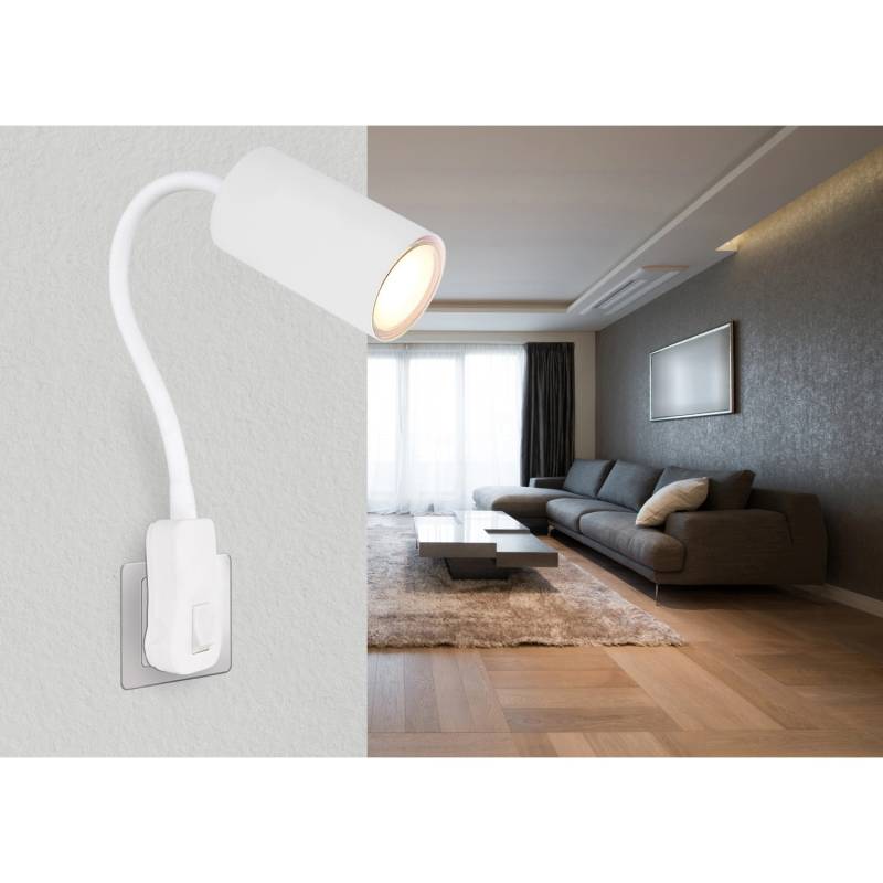 Globo Wandlampe Robby 1-flammig Weiß 55 x 430 mm von Globo