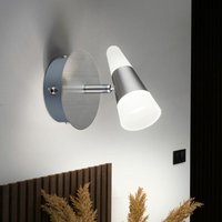 Globo - Wandlampe Wandleuchte Wandstrahler Spotlampe Leuchte Nachtlicht, Spot beweglich, Metall Nickel matt satiniert, 1x led 5W 300Lm warmweiß, Globo - Wandlampe Wandleuchte Wandstrahler Spotlampe Leuchte Nachtlicht, Spot beweglich, Metall Nickel matt satiniert, 1x led 5W 300Lm warmweiß, von Globo