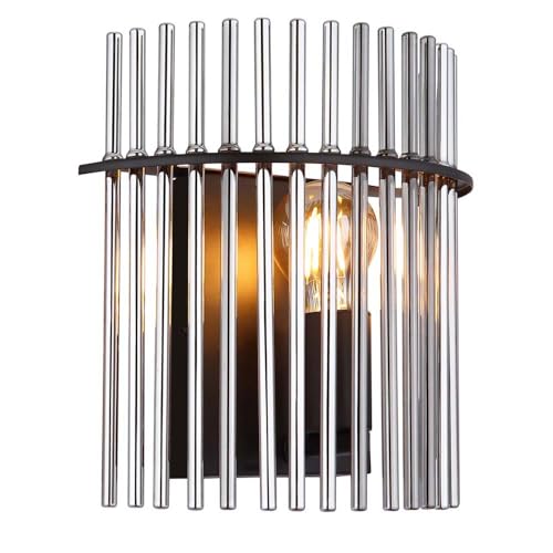 GLOBO Wandleuchte Wandlampe Schlafzimmerleuchte Metall rauchfarben Glas 1-Flammig von GLOBO