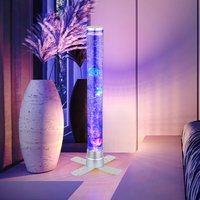 Wassersäule Farbwechsel Sprudelsäule Wohnzimmer, Dekoration Säle, led rgb inkl. 3 Fische und 2 Kugeln LxBxH 24,6x24,6x61,1cm von Globo