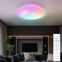 Led Deckenleuchte Dimmbar Schlafzimmer Deckenlampen mit Farbwechsler, Fernbedienung Nachtlichtfunktion Regenbogen Effekt, rgb 1x 40W 2700lm, DxH von Globo