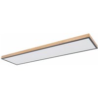 Led Deckenleuchte Fernbedienung Deckenlampe Holzleuchte Wohnzimmerlampe cct, Nachtlicht, Alu Holzoptik Graphit opal, 1x 36W 2250Lm warm-kaltweiß, l von Globo