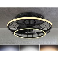 Led Deckenleuchte leonhard Ø50cm mit Ventilator & Fernbedienung, dimmbar von Globo