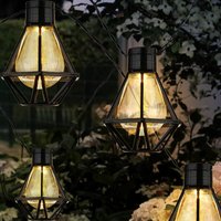 Led Lichterkette Außenleuchte Gartenlampe Terrasse Laterne Gitter Gartendeko schwarz, Kunststoff, led warmweiß, l 230 cm von Globo