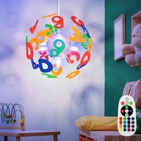 Led Pendelleuchte dimmbar mit Fernbedienung Kinderzimmer Hängelampe Buchstaben Kinderlampe in Kugelform, Kunststoff bunt, rgb Farbwechsel, 4x 3,5W 4x Led Pendelleuchte dimmbar mit Fernbedienung Kinderzimmer Hängelampe Buchstaben Kinderlampe in Kugelform, Kunststoff bunt, rgb Farbwechsel, 4x 3,5W 4x von Globo